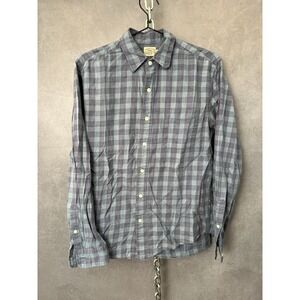 Faherty Men's Small Spring Valley Plaid Button Down Shirt Blue‎ 100% Cotton